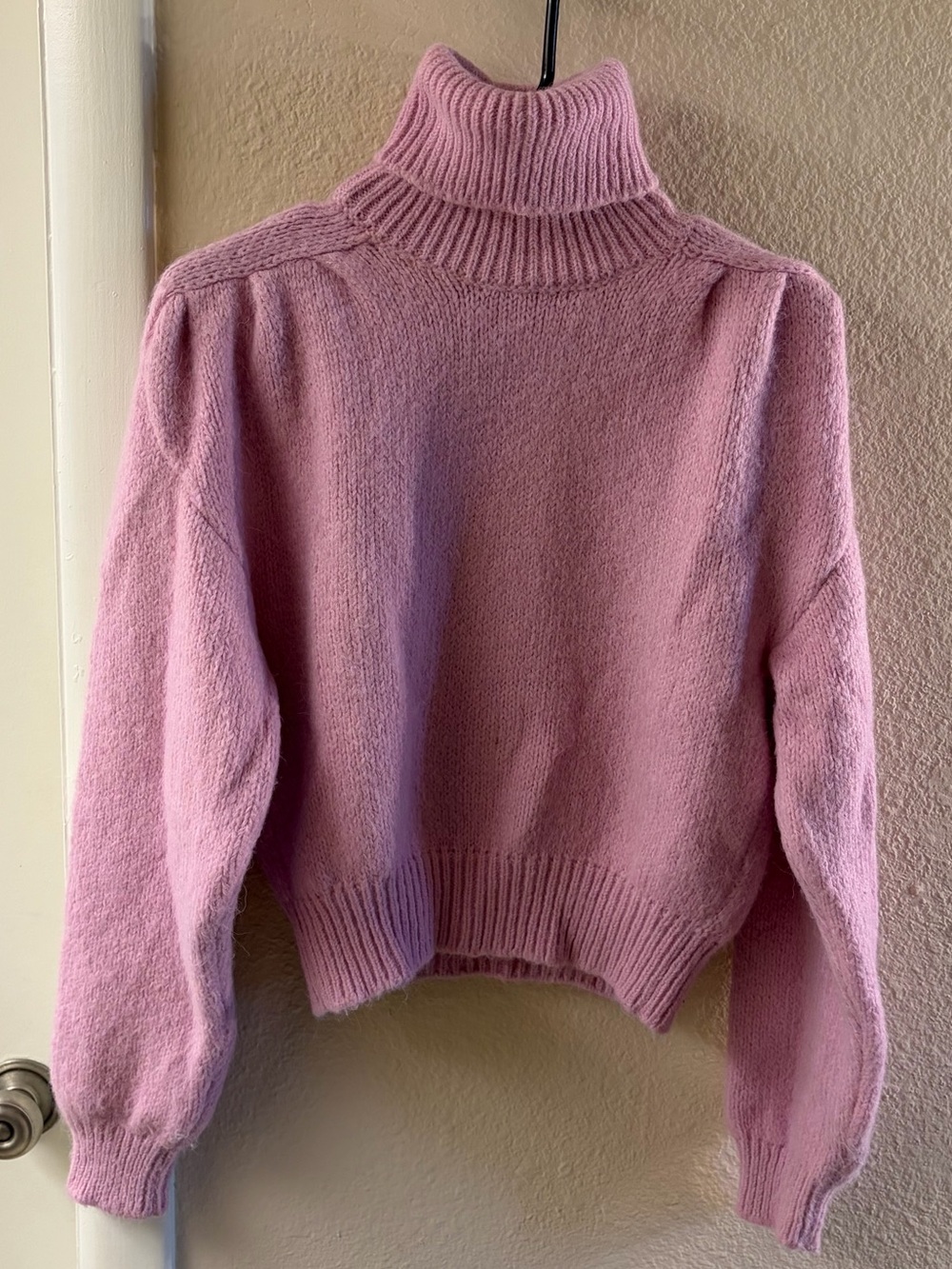Pink Turtleneck Women's Sweater